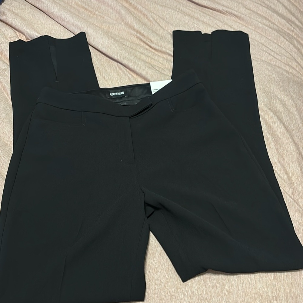 Black Women's Pants express barely bootcut mid rise w/ split back 8 LONG NWT - Picture 6 of 11